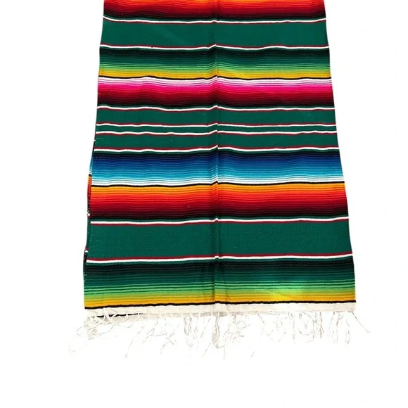 Vibrant Multicolor Striped Serape Throw Blanket - Picture 2 of 4